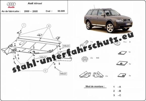 Unterfahrschutz für Motor der Marke Audi Allroad A6