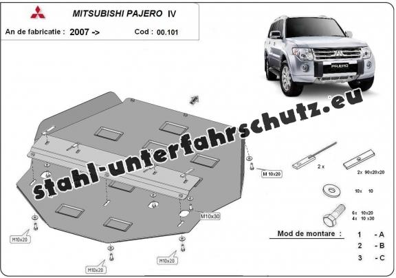 Getriebe schutz aus Stahl für  Mitsubishi Pajero 4 (V80, V90)