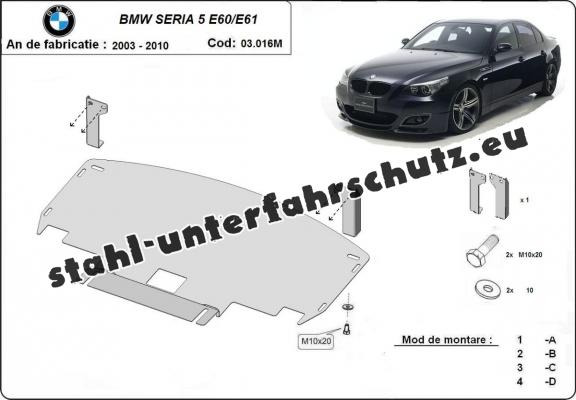 Unterfahrschutz für Motor der Marke BMW Seria 5 E60/E61 mit normale Stosstange M