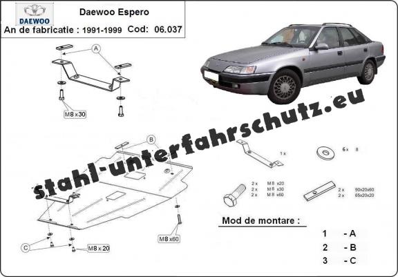 Unterfahrschutz für Motor der Marke Daewoo Espero