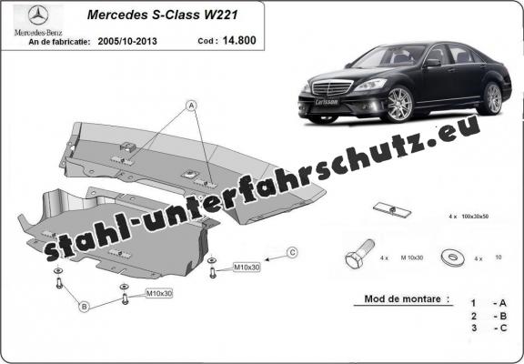 Unterfahrschutz Mercedes S-Class W221 - 4x2 (2005-2013)