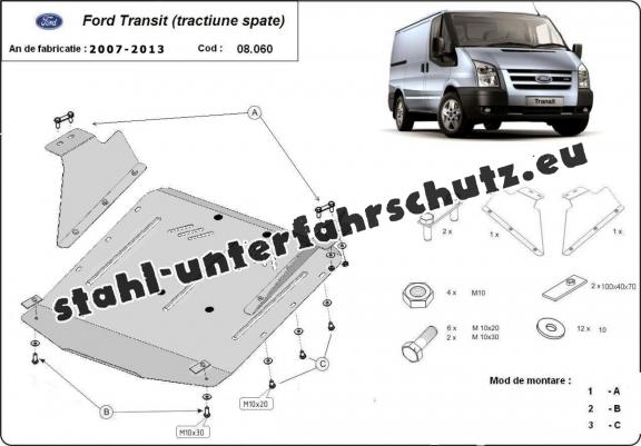 Unterfahrschutz für Motor der Marke Ford Transit - Hinterradantrieb