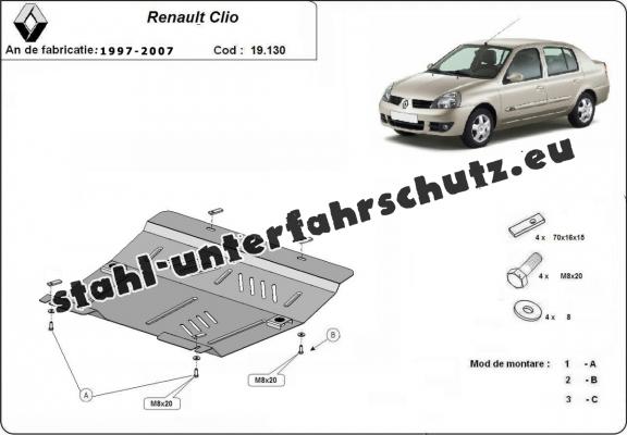 Unterfahrschutz für Motor der Marke Renault Clio 2