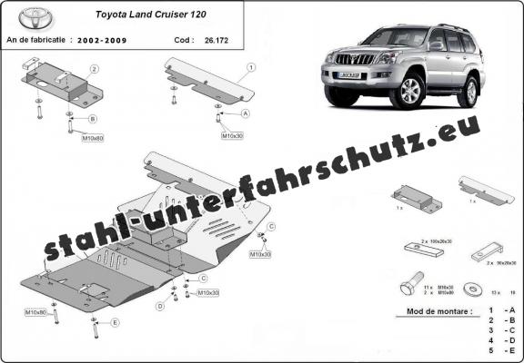 Unterfahrschutz für Motor der Marke Toyota Land Cruiser J120