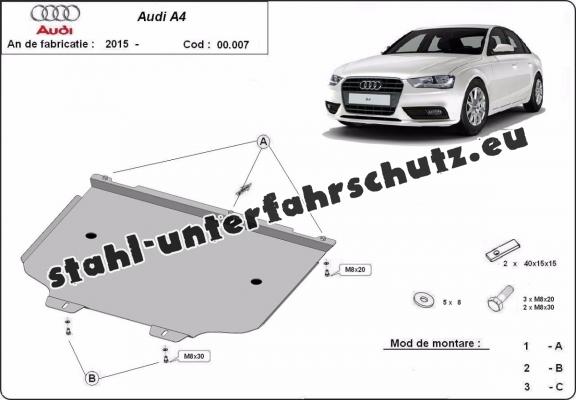 Stahl Getriebe Schutz für  Audi A4 B9