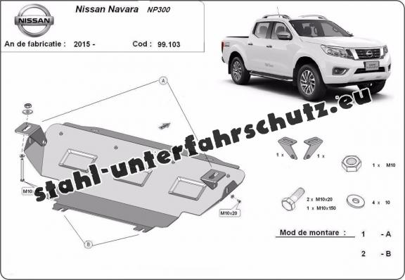 Kühlerschutz für unten aus Stahl für Nissan Navara NP300 - D23 (2015-2021)