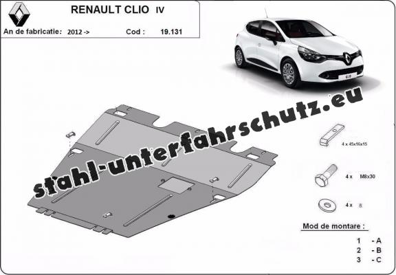 Unterfahrschutz für Motor und Getriebe aus Stahl für  Renault Clio 4