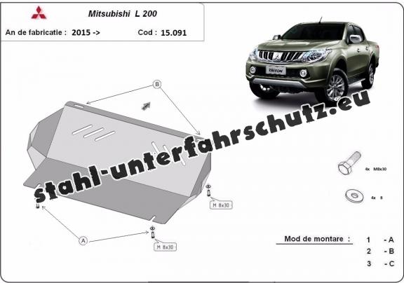 Kühlerschutz für unten aus Stahl für Mitsubishi L200