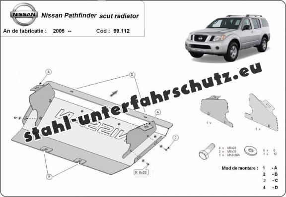 Kühlerschutz für unten aus Stahl für  Nissan Pathfinder