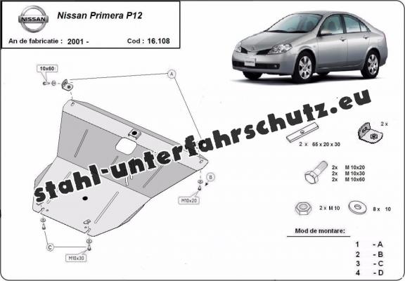 Unterfahrschutz für Motor der Marke Nissan Primera P12