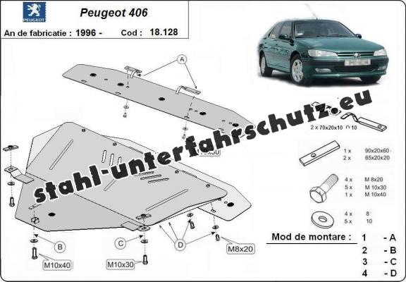 Unterfahrschutz für Motor und Getriebe aus Stahl für  Peugeot 406