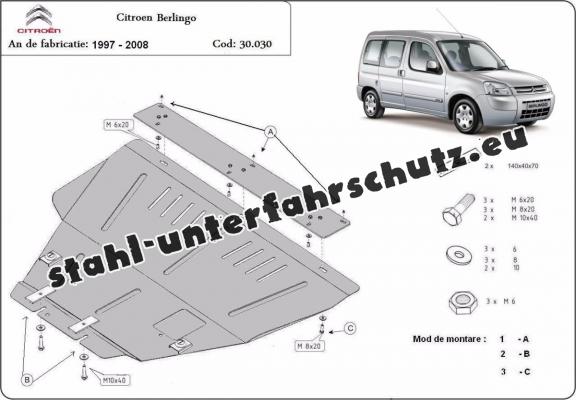 Unterfahrschutz für Motor der Marke Citroen Berlingo