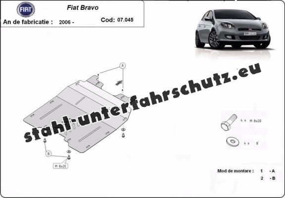 Unterfahrschutz für Motor und Getriebe aus Stahl für  Fiat Bravo