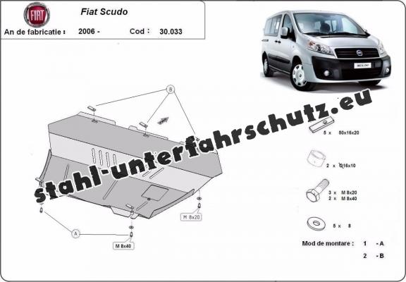 Unterfahrschutz für Motor und Getriebe aus Stahl für  Fiat Scudo