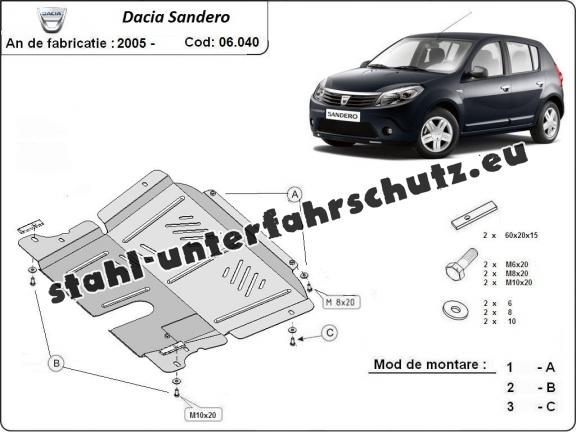 Unterfahrschutz für Motor der Marke Dacia Sandero