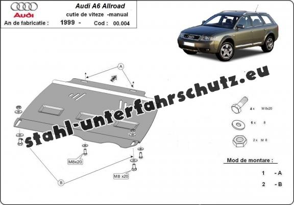 Unterfahrschutz für Schaltgetriebe aus Stahl für   Audi Allroad A6