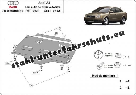 Unterfahrschutz aus Stahl für Automatikgetriebe der Marke Audi A4  B6