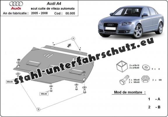 Unterfahrschutz aus Stahl für Automatikgetriebe der Marke Audi A4  B7