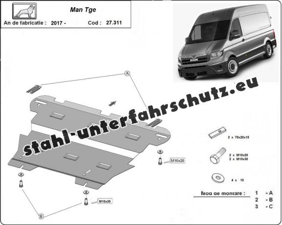 Unterfahrschutz für Motor der Man Tge