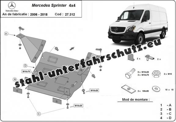 Unterfahrschutz für Motor der Marke Mercedes Sprinter 906 4x4