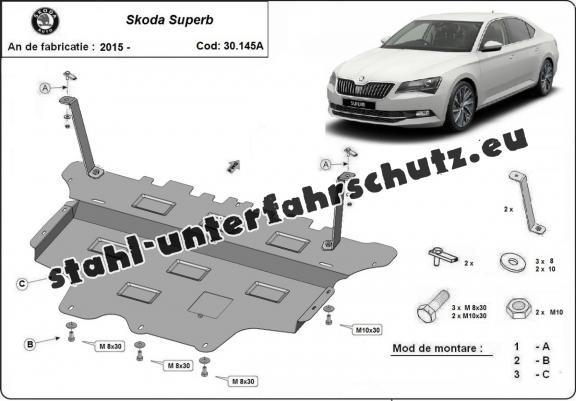 Unterfahrschutz für Motor der Marke Skoda Superb - Automatikgetriebe