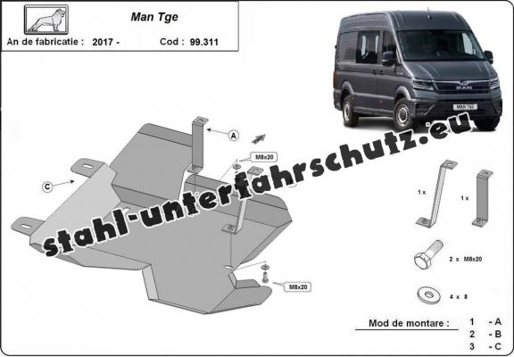 Stahlschutz für AdBluetank der Marke Man TGE