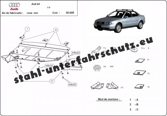 Unterfahrschutz für Motor der Marke Audi A4  B5