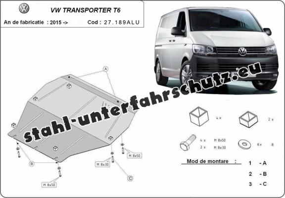 Aluminium Unterfahrschutz für Motor der Marke Volkswagen Transporter T6