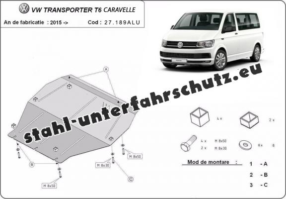 Aluminium Unterfahrschutz für Motor der Marke Volkswagen Transporter T6 Caravelle