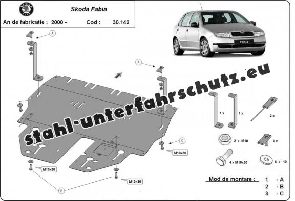 Unterfahrschutz für Motor der Marke Skoda Fabia 1