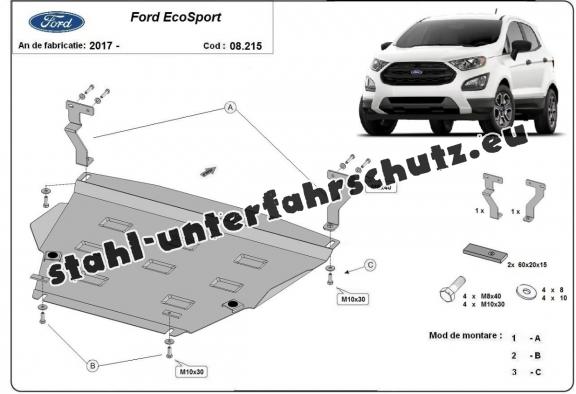 Unterfahrschutz für Motor und Getriebe aus Stahl für Ford EcoSport