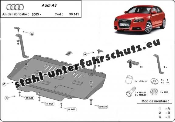 Unterfahrschutz für Motor der Marke Audi A3