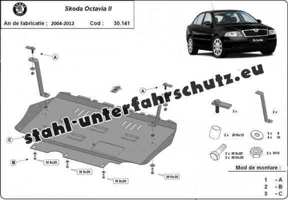 Unterfahrschutz für Motor der Marke Skoda Octavia 2