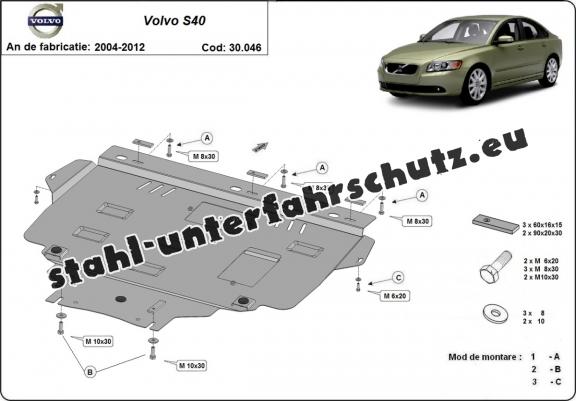 Unterfahrschutz für Motor der Marke Volvo S40