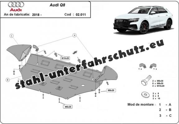 Unterfahrschutz für Motor der Marke Audi Q8