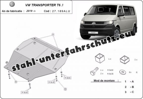 Aluminium Unterfahrschutz für Motor der Marke Volkswagen Transporter T6.1