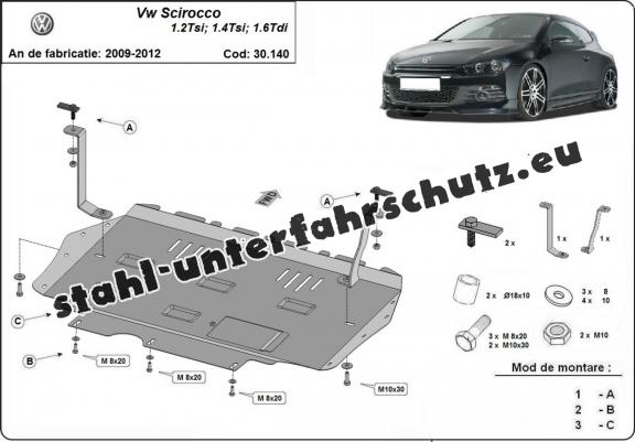 Unterfahrschutz für Motor der Marke Volkswagen Scirocco