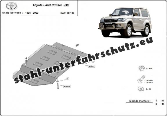 Stahl Getriebe Schutz für Toyota Land Cruiser J90 - nur für 3 türer modell