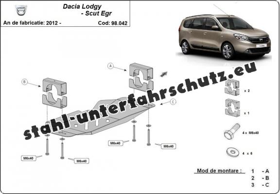 Unterfahrschutz für Stop & Go-System, EGR Dacia Lodgy