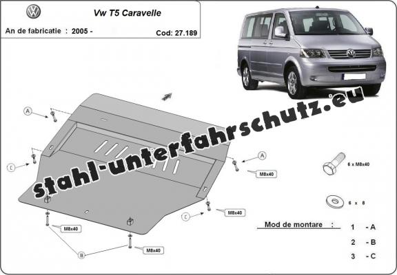 Unterfahrschutz für Motor der Marke Volkswagen T5 Caravelle 