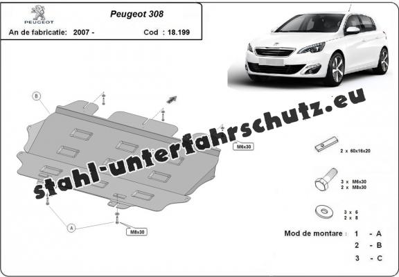 Unterfahrschutz für Motor der Marke Peugeot 308