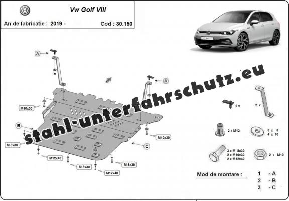 Unterfahrschutz für Motor der Marke VW Golf 8