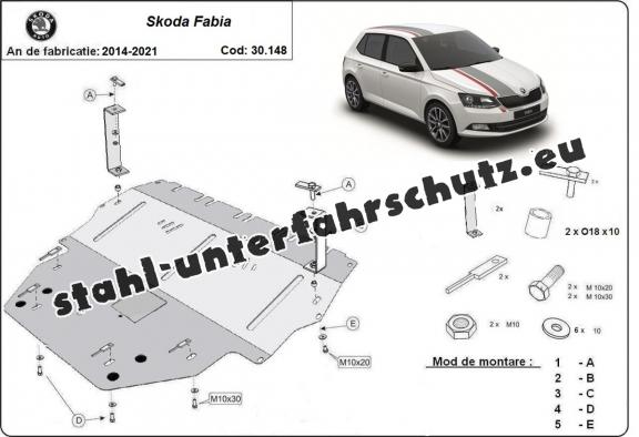 Unterfahrschutz für Motor der Marke Skoda Fabia 3 Diesel