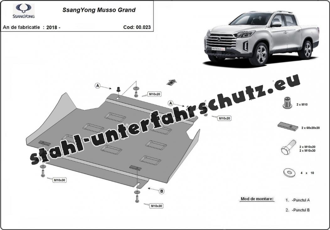 Stahl Getriebe Schutz F R Ssangyong Musso Grand