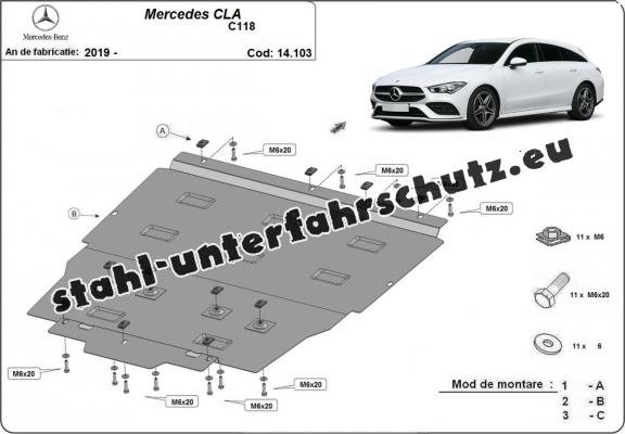 Unterfahrschutz für Motor der Marke Mercedes CLA C118