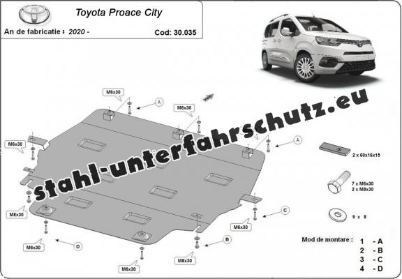 Unterfahrschutz für Motor der Marke Toyota Proace Verso