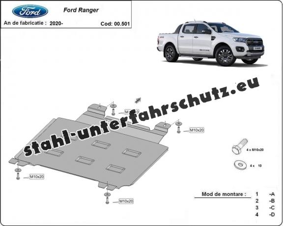 Stahl Getriebe Schutz für  Ford Ranger (2020-2023)