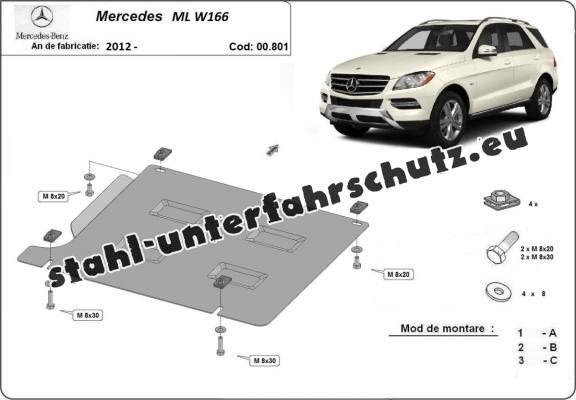 Stahl Getriebe Schutz für Mercedes ML W166 (2011-2019)