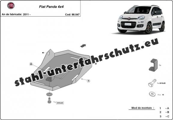 Stahl Differentialschutz für Fiat Panda 4x4