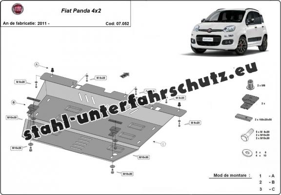 Unterfahrschutz für Motor der Marke Fiat Panda 4x2